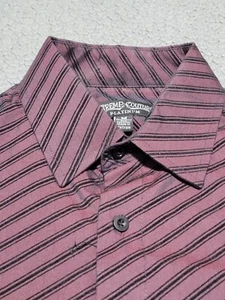 Xtreme Couture Shirt Adult M Red Black Stripped Long Sleeve Button Down Y2K - Picture 1 of 10