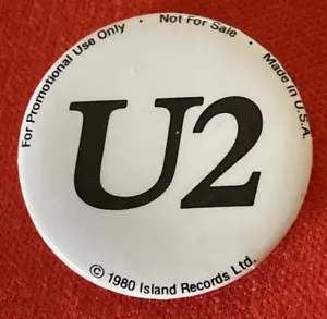 Spilla pulsante promo U2 distintivo spilla Bono The Edge rock band irlandese vintage anni 80 - Foto 1 di 2