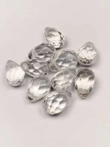 10mm X 6mm AAA White Rock  Crystal Quartz  Gemstone Teardrop cut high quality - Picture 1 of 6