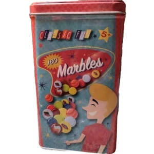 The Tin Box Company 160 Marbles in a Nostalgia Toy, Marble Games and... - Picture 1 of 5