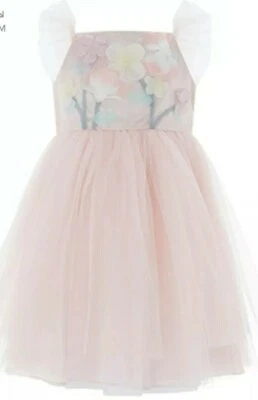 Monsoon Bridal Children Fleur Bridal Age 11 Lace Bnwt 3D Pink Height 146 Cms  - Image 1 of 4