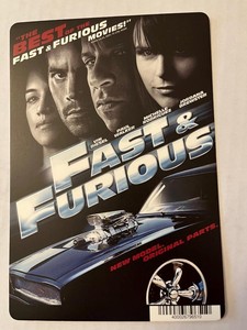 BLOCKBUSTER Movie Backer Card 5.5" x 8" Mini Poster-Fast and Furious Vin Diesel