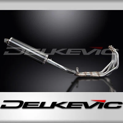 Honda CBR900RR CB900F 919 1992-2008 Complete Exhaust 4-1 18" Oval Carbon Muffler - Image 1 of 4