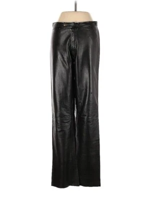 Винтажная оригинальная кожаная леска New York Buttery черная кожа высокая талия 6 - Изображение 1 из 3