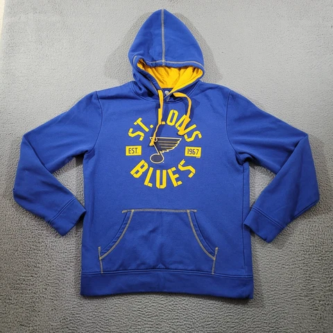 St Louis Blues Hoodie Mens Blue Large Pullover Fanatics Sweatshirt Hockey Cover