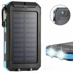 Portable Waterproof Emergency Solar Power Bank 10000mAh 2USB Battery Charger US - Picture 1 of 15