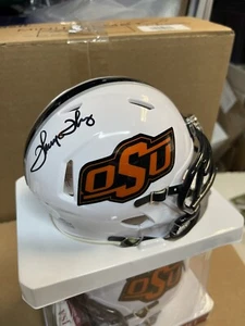 Oklahoma State Cowboys Thurman Thomas SIGNED RIDDELL MINI Helmet JSA Witness - Picture 1 of 2