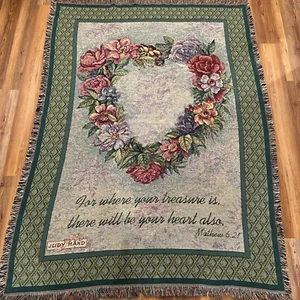 Pure Country Weaver TAPESTRY Throw Woven Blanket 72 x 54 Heart Mathew 6:21 (38) - Picture 1 of 7