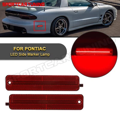 For Pontiac Firebird Trans Am 93-2002 Red Lens Rear LED Side Marker Lamp Lights Foto 1 de 4
