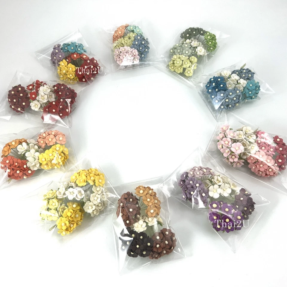 5/8" or 1.5cm - 500 Cottage MIXED 10 bags Paper Flower Craft Scrapbook (S10-A10) - Image 1 of 4
