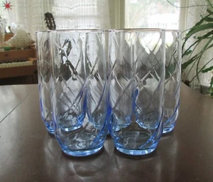 Juego de 5 Vasos LIBBEY GLASS LRS250 Azul Remolino 12oz 6" - Imagen 1 de 7