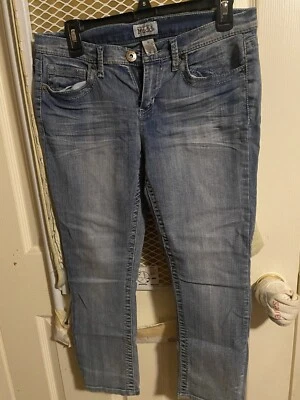 Pantalones de mezclilla Mudd para mujer talla 9 azul elástico bordado lavado medio Foto 1 de 3