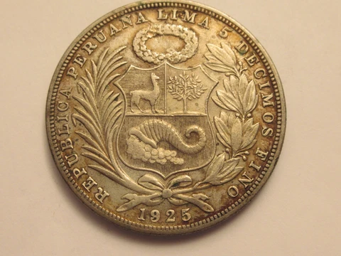 1925 Peru silver Un Sol Cover