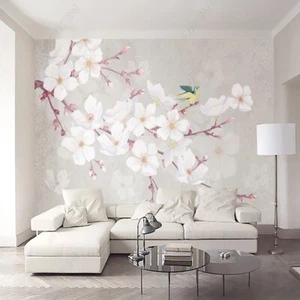 Fotomural no tejido papel pintado murales hermosa flor de cerezo pájaro 11518 - Imagen 1 de 3