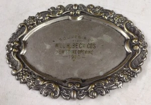Antique 1910 Will H. Beck Co. New Store Advertising Promotional Silver Tray - Picture 1 of 12