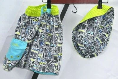 UV Skinz swim trunks & hat size 5 RN# 120411 100% polyester UPF 50+ sunwear - Image 1 of 2