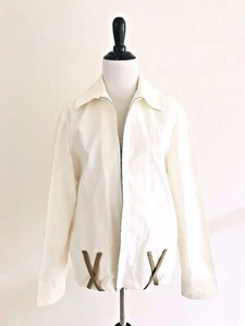 Marca Mujer Talla M Blanca Cremallera Completa Chaqueta Cuello Mangas Largas Algodón - Imagen 1 de 11