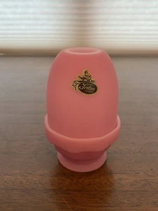 BEAUTIFUL VTG FENTON Pink Satin Glass Fairy Lamp Candle Holder W/LABEL 4.75"H - Picture 1 of 21