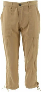 DG2 Diane Gilman Women's Twill Utility Ankle Pant Ruching Rayon Beige size 16 - Picture 1 of 3