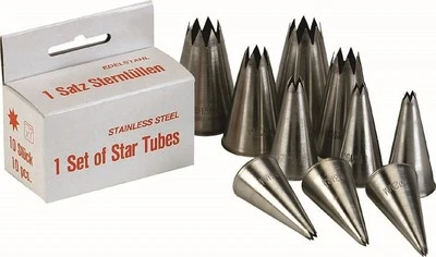 Juego de 10 boquillas estrella de acero inoxidable boquillas de inyección boquillas extraídas de una sola pieza  - Imagen 1 de 2