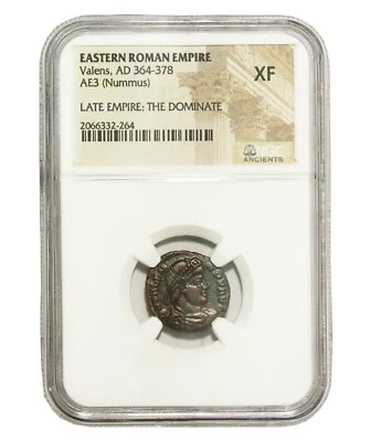 NGC ( XF ) Roman AE3 of Valens ( AD 364 -378) NGC Ancients Certified Nummus Coin - Image 1 of 3