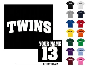 Twins College Letters Baseball Custom T-shirt #224 - Free Shipping - Imagen 1 de 2