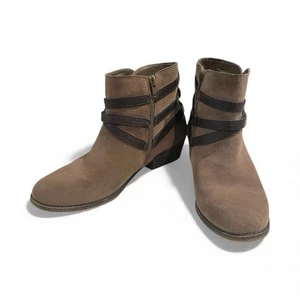 White Mountain Jitter Damen-Stiefelette taupe 9,5 M Veloursleder Reißverschluss Schnalle - Bild 1 von 11