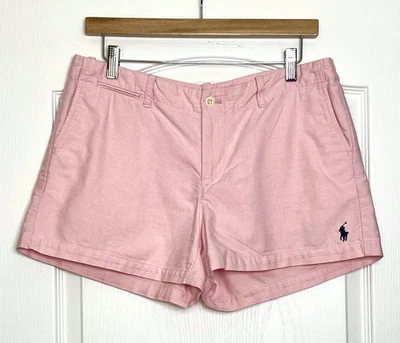 Polo Ralph Lauren Women’s Pink Oxford Shorts Sz 8 Pony Embroidered Cotton Preppy - Image 1 of 4