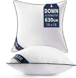 18X18 Pillow Inserts Set of 2 Throw Pillows 18 Inch Premium down Alternative Pil - Picture 1 of 12