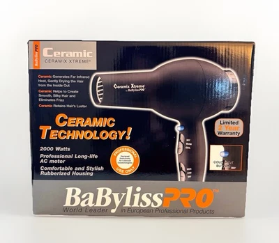 BaByliss Pro Ceramix Xtreme 2000W Cerámica Secador de Pelo ENCHUFE DE PROTECCIÓN CONTRA INMERSIÓN Foto 1 de 4