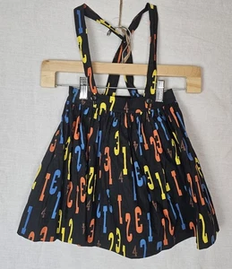 Vintage Girls 3-4 Skirt w/ Suspenders Pleated Multicolor Numbers 1950s Cotton - Picture 1 of 6