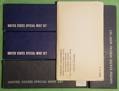 Lot of 5x 1965 + 1966 SMS US Mint Special Mint Sets---(four) 1966 + (one) 1965 - Image 1 of 4