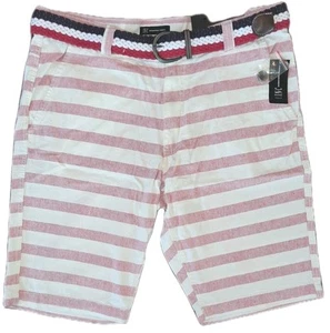 INC Red White Blue Striped Cotton Belted Shorts 40 Waist 12 inseam $49.50 Retail - Picture 1 of 5