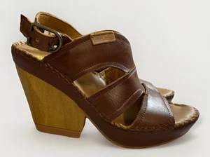 Lobo Solo Leather Platform Susa Sandals 3411 Brown NNB Women’s Size 6.5 - Picture 1 of 13