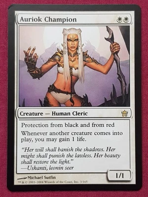 Magic The Gathering FIFTH DAWN AURIOK CHAMPION white card MTG - Image 1 of 2
