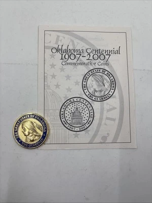OKLAHOMA CENTENNIAL COMMEMORATIVE COIN !!! - Image 1 of 4