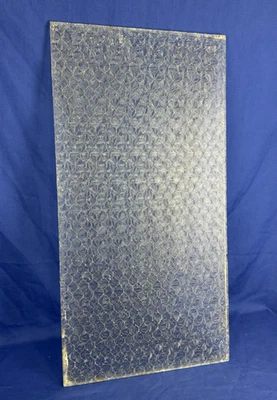 C.1920 Chicken Wire Glass WINDOW PANE w/ Pressed Florentine PRIVACY Side - Image 1 of 4