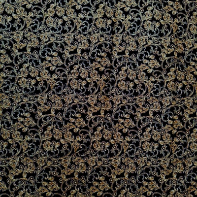 Tela de algodón Timless Treasures Holiday Hearth metálica filigrana negra dorada 3 yardas Foto 1 de 3
