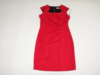 Calvin Klein Women's Sleeveless Sheath Dress Size 8 Petite Red Above Knee CK 8P - Image 1 of 4