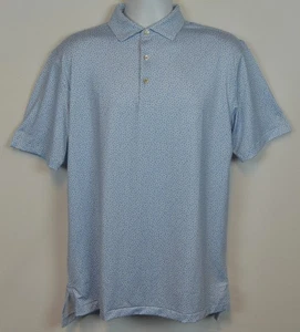 Camisa Polo Peter Millar Verano Confort Para Hombre Azul Rendimiento Geométrico Golf - Imagen 1 de 13