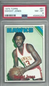 Tarjeta de baloncesto Topps 1975 #81 Dwight Jones, Atlanta Hawks clasificación PSA 8 - Imagen 1 de 1