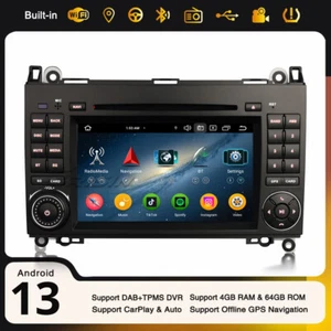 Android 14 Autoradio Mercedes Classe A/B W169 W245 Viano Sprinter VW Crafter GPS - Imagen 1 de 24