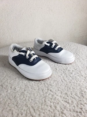 Zapatos cómodos Keds School Days II para niñas Oxfords 9,5 de cuero blanco azul marino con cordones Foto 1 de 4