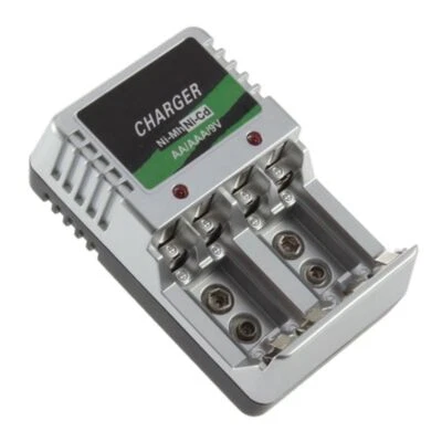 Rechargeable Battery Charger for Ni-Mh Ni-Cd AA AAA 9V with EU Plug Wall Adapter - Image 1 of 4