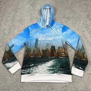 Brooklyn Cloth Hoodie Mens Small New York City Landscape Pullover Blue White EUC - Picture 1 of 13
