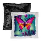 Sequin Color Block Pillow Case-Colorful Butterfly-Case Color: Black