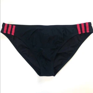 Adidas Womens Black Bathing Suit Bikini Hipster 3 Stripe Bottoms Size S - Picture 1 of 7