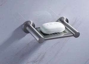 Jabón de acero inoxidable 304 soporte de baño níquel cepillado colgador de pared D4 - Imagen 1 de 5