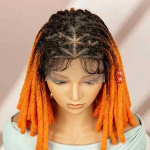 Full Lace Twisted Braided Wigs Synthetic Dreadlocks Braids Transparent Box Wigs - Picture 1 of 25