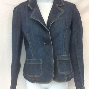 Talbots Denim Blazer Jean Jacket Stretch 2 Ships Free - Picture 1 of 1